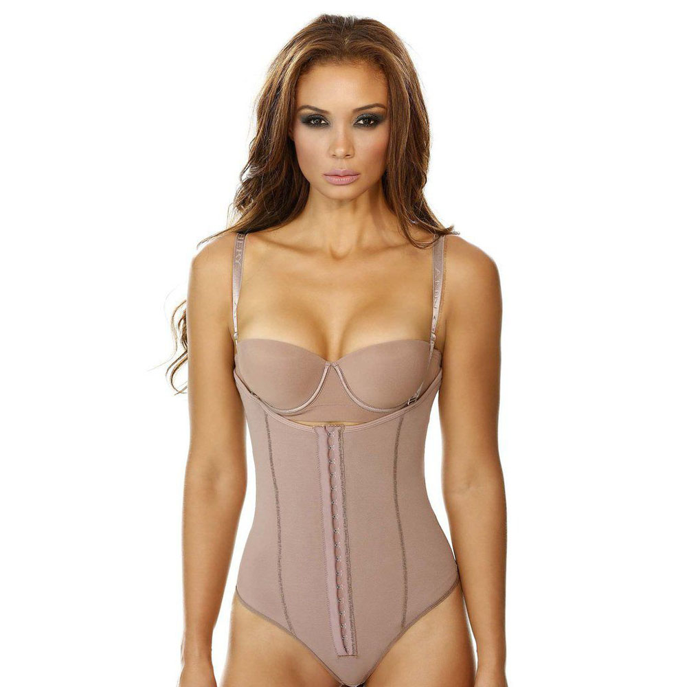 مشد ان شيري 5149 النصف كامل من خامة البورنيت والليكرا بدون أفخاذ وأرداف (حَلقات)