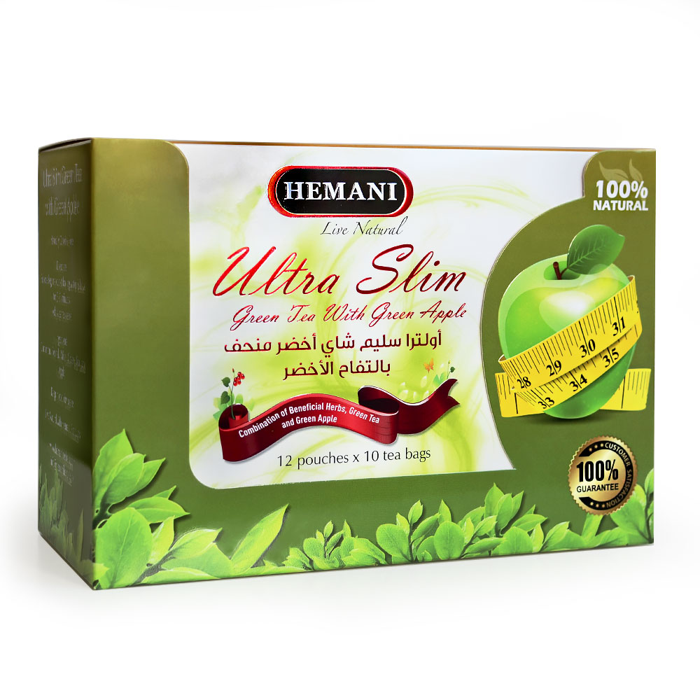 شاي الترا سليم الأخضر مع التفاح الأخضر من شركة هيماني شاي الترا سليم الأخضر مع التفاح الأخضر من شركة هيماني
